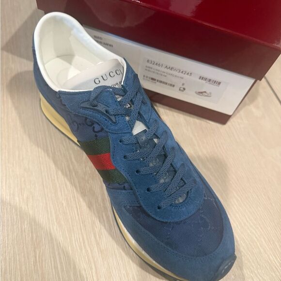 New with box Men\'s Blue Gucci Sneakers us size 9 Gucci 8 main image 9